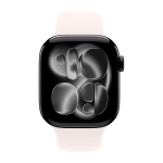 Умные часы Apple Watch Series 11 GPS, 42mm, Jet Black Aluminium Case with Light Blush Sport Band, M/L