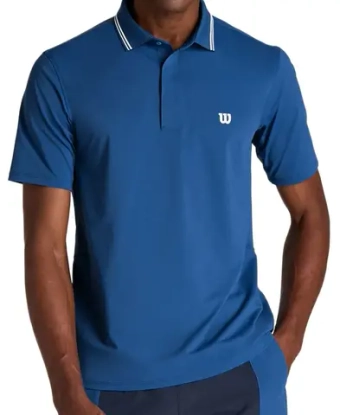 Мужское теннисное поло Wilson Challengers Technical - blue quartz