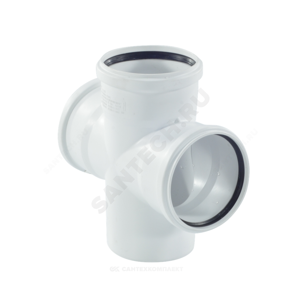 Крестовина PP-H 1-плоскостная бесшумная белая RAUPIANO PLUS Дн 110х110х110х87гр б/нап в/к Rehau 11215541001