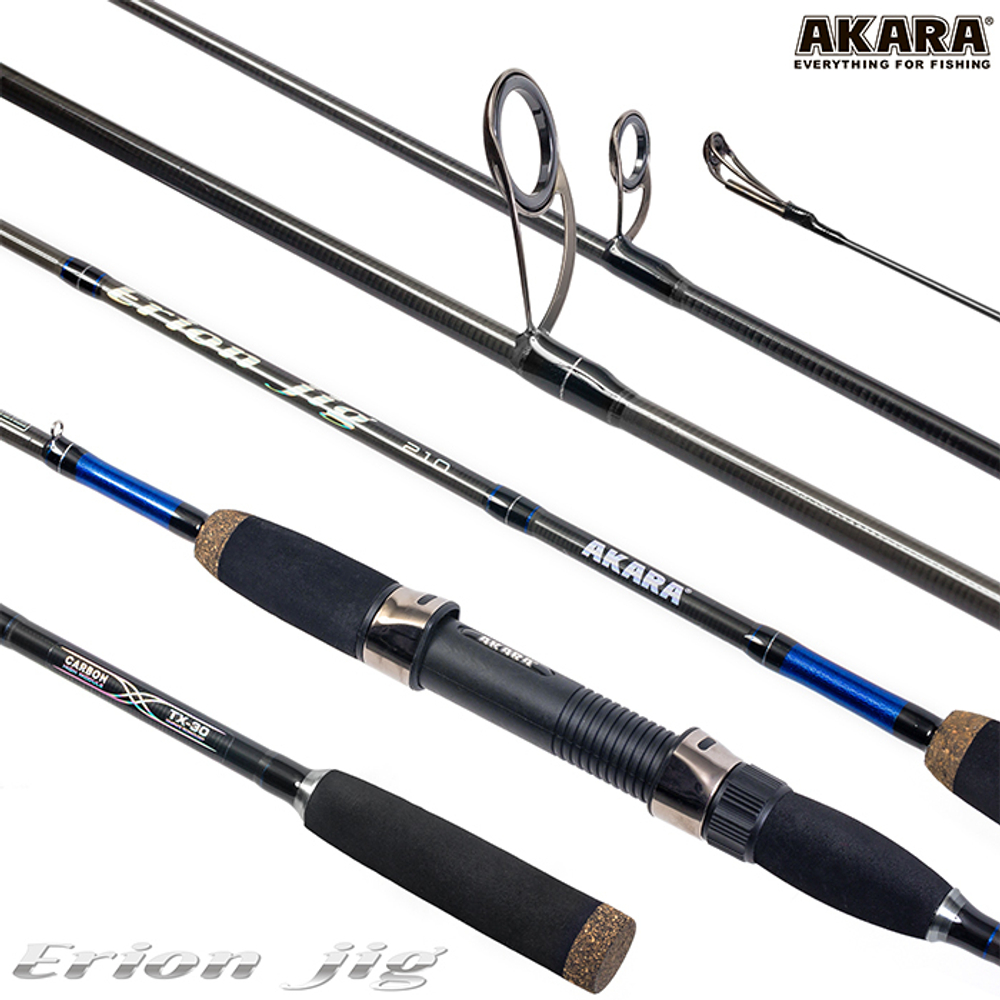 Спиннинг штекерный угольный 2 колена Akara Erion Jig TX-30 (5-25) 2,48 м