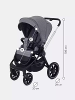 Коляска детская MOWBaby "ZOOM"PU (2в1) RA086 Silver Grey
