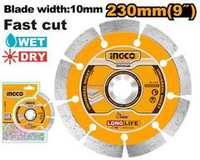 Диск алмазный сегментный 230х10х2,7х22мм SUPER INGCO DMD012302