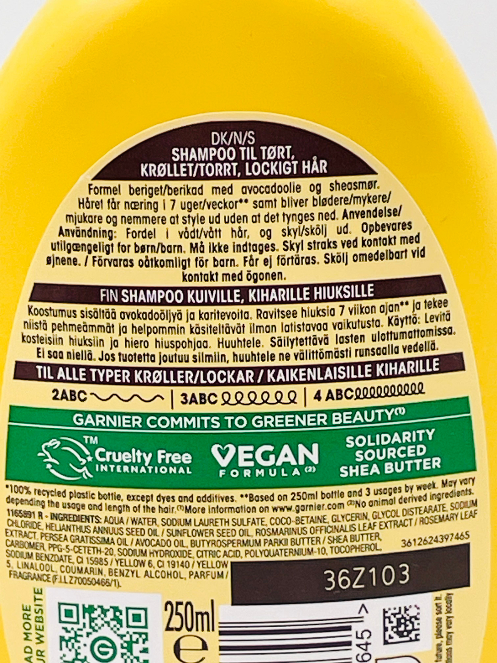 Шампунь Garnier Respons с маслом авокадо и ши для сухих и поврежденных волос 250 мл