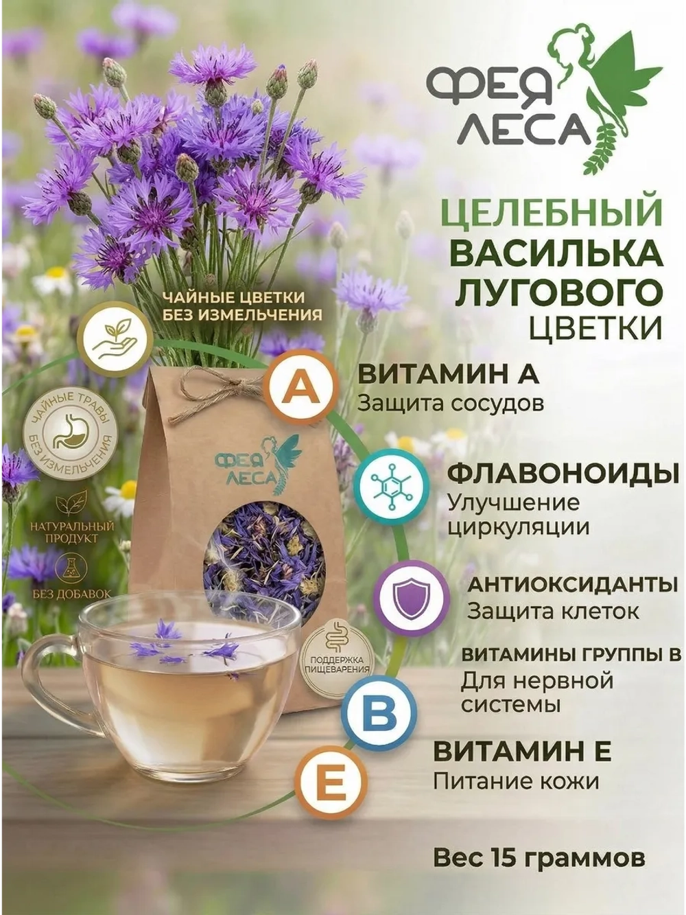 Василек луговой корзинки для творчества рукоделия и красоты