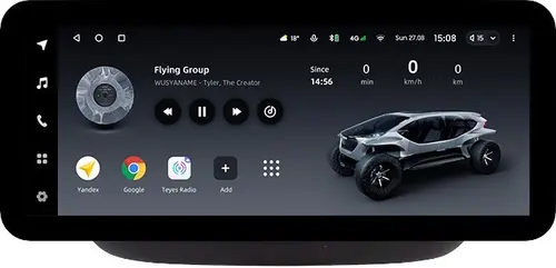 Магнитола для Hyundai Solaris 2 2017-2020 (штатная КЗВ, рамка черная матовая) - Teyes LUX ONE ROUND монитор 12.3" 2K QLED на Android 10, Быстрая, CarPlay, 4G SIM-слот