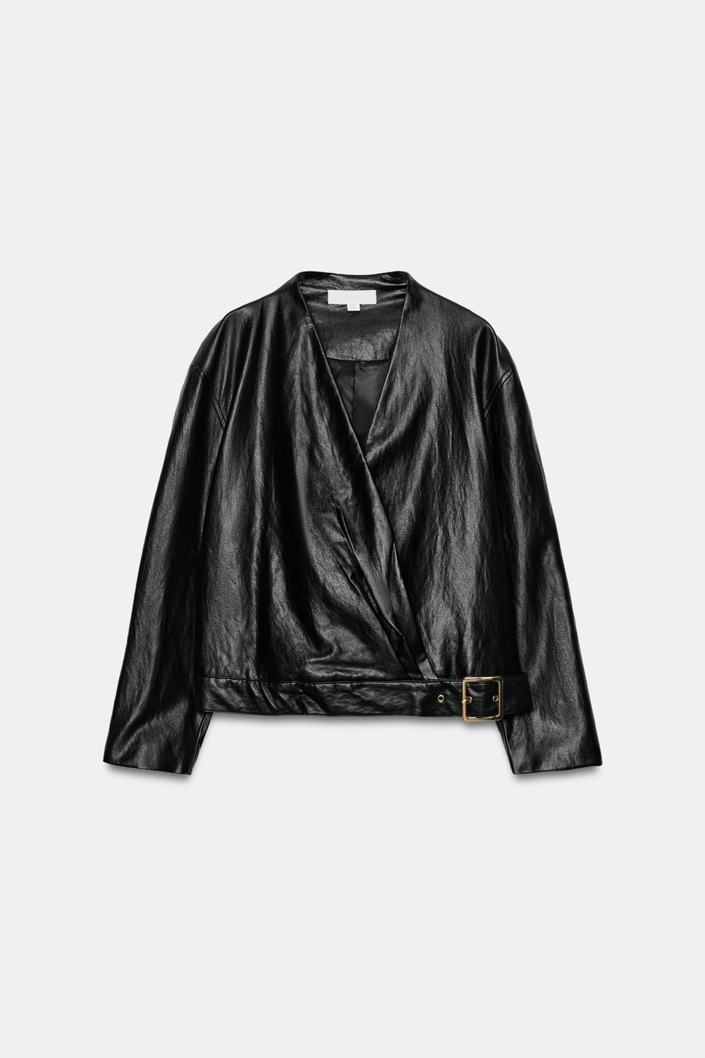 КУРТКА С ЗАПÁХОМ ПОД КОЖУ — ZARA