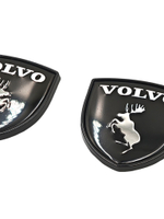 Наклейки Volvo Щит металлические чёрные объемные (шильдик Вольво щит, 3,8х3,8 см). 2 шт в комплекте. Чёрные с лого