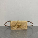 Сумка Celine Multipochette из рафии, с коричневой отделкой — фото 2