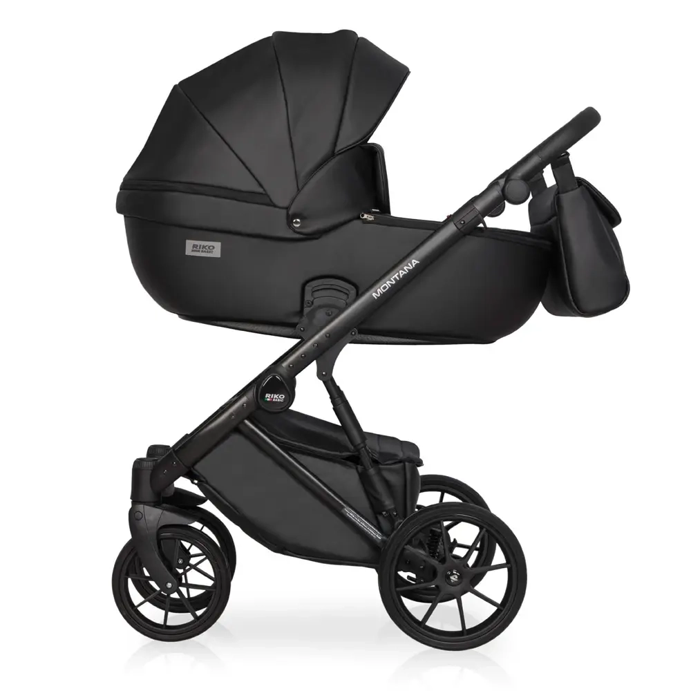 Коляска 2 в 1 Riko Basic Montana Ecco цвет 12 Black (черный)
