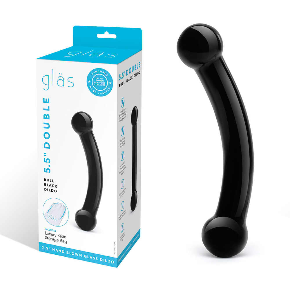 Черный стимулятор простаты из стекла BULL BLACK DILDO
