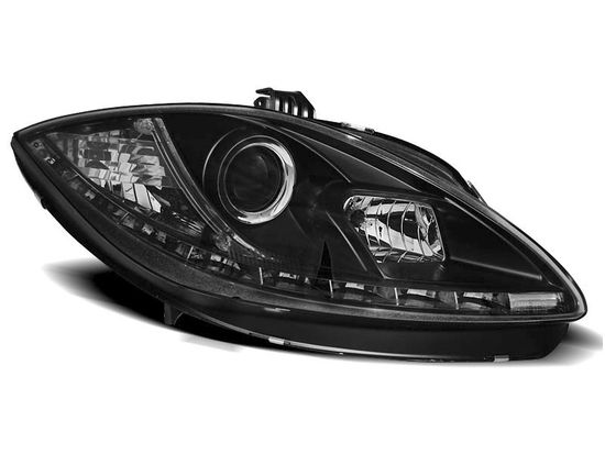 Передние фары Seat Leon 2 tru drl black