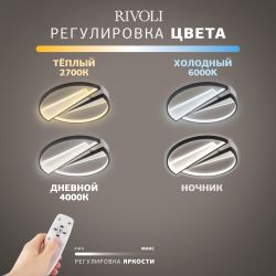 Светильник потолочный светодиодный Rivoli Christy 6123-101 108 Вт 3000К - 6000К с пультом модерн | Rivoli