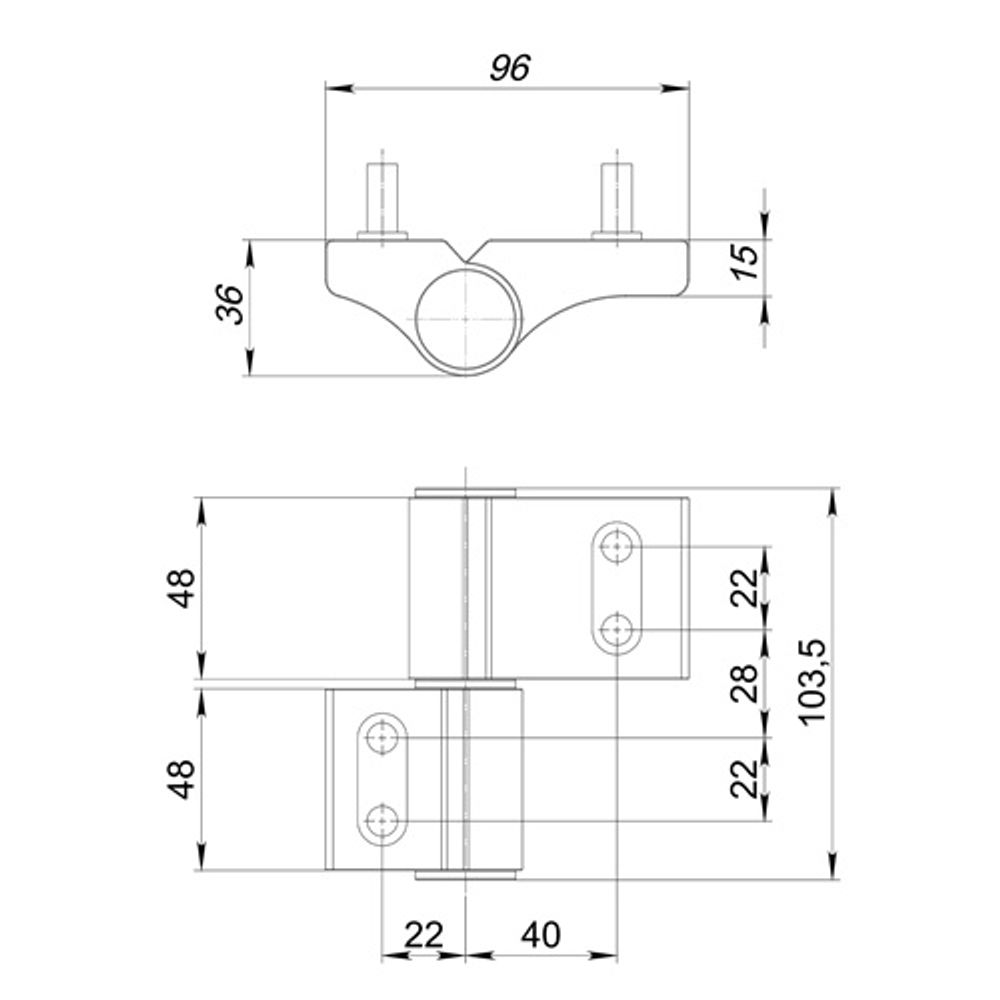 Петля дверная для профильных дверей PUNTO IN-U2-120A-3D RAL 8017 коричневый АНКЕРНАЯ /65687/