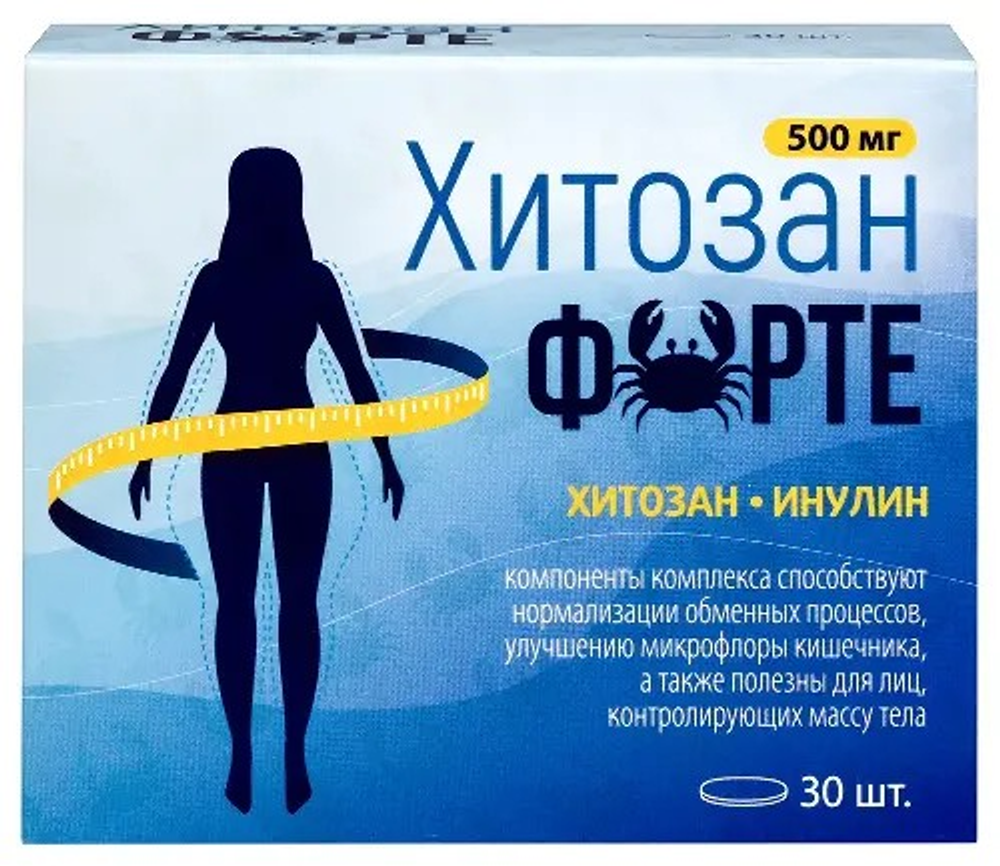 Хитозан Форте 30 таблеток по 1400 мг (Витамир)