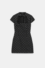 КОРОТКОЕ ПЛАТЬЕ В ГОРОШЕК С ЗАВЯЗКАМИ — ZARA