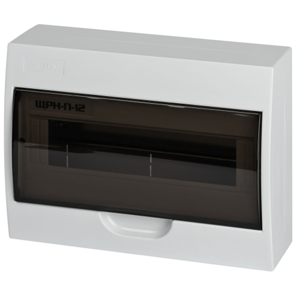 Корпус пластиковый навесной ЭРА SIMPLE ЩРН-П-12 IP41 без шин прозрачная крышка белый | Корпуса пластиковые распределительные