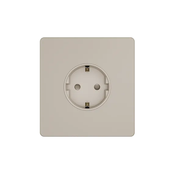 Розетка с заземлением и защитными шторками Systeme Electric Infinity Песчаный берег FSE000545