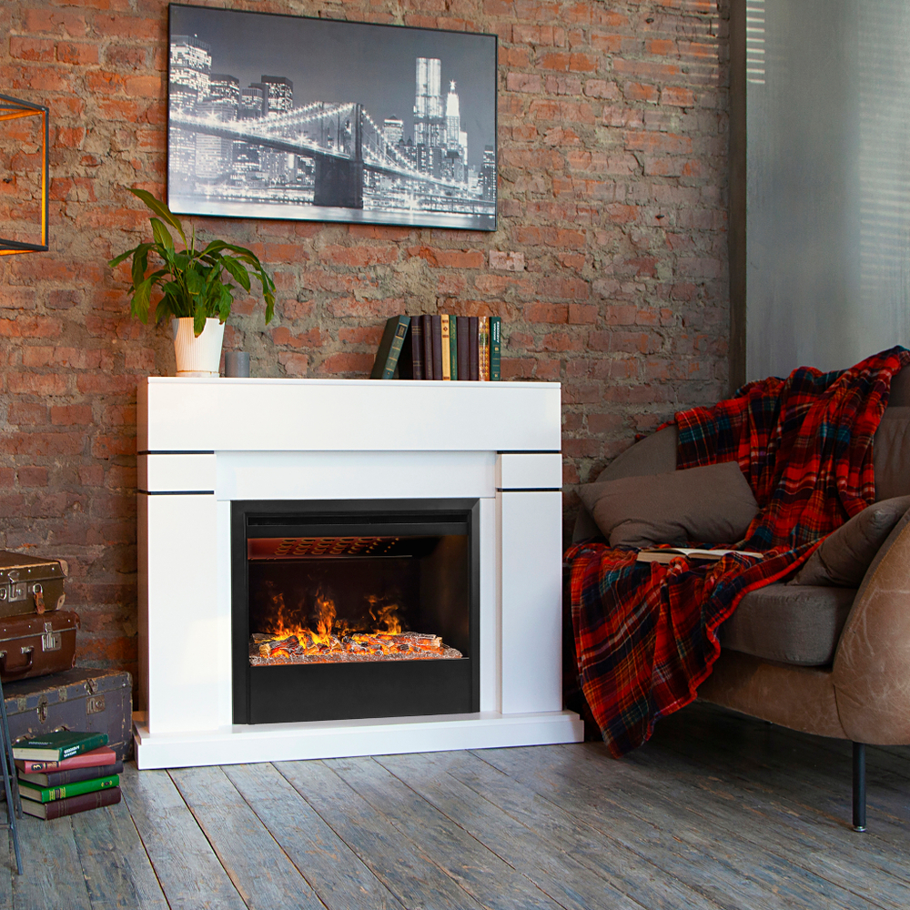 Каминокомплект Real Flame Lindelse 26 WT с очагом 3D Helios 26 SBG