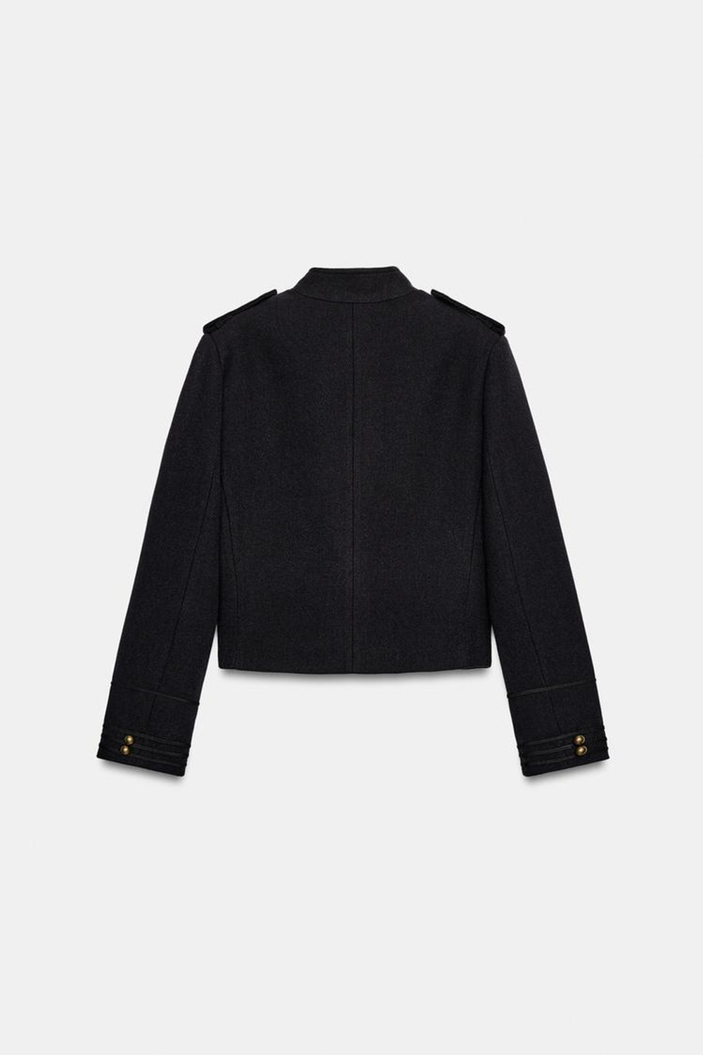 ZARA КОРОТКАЯ КУРТКА С ДЕКОРАТИВНЫМИ ЗАСТЁЖКАМИ, МОРСКОЙ СИНИЙ