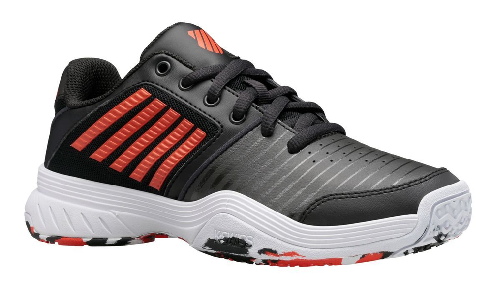 детские Кроссовки теннисные K-Swiss Court Express Omni - jet black/spicy orange/white