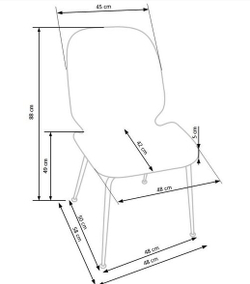 Стул HALMAR K381 серый/золотой