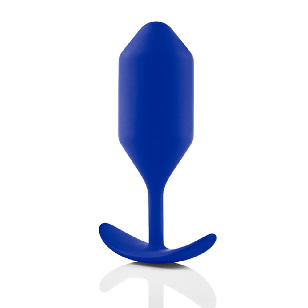 Синяя анальная пробка для ношения 14см b-Vibe Snug Plug 4 BV-010-NAV