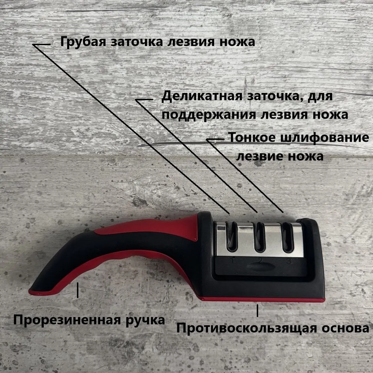 Точилка для ножей 3 ступени Sharpener RS-168 — фото 2