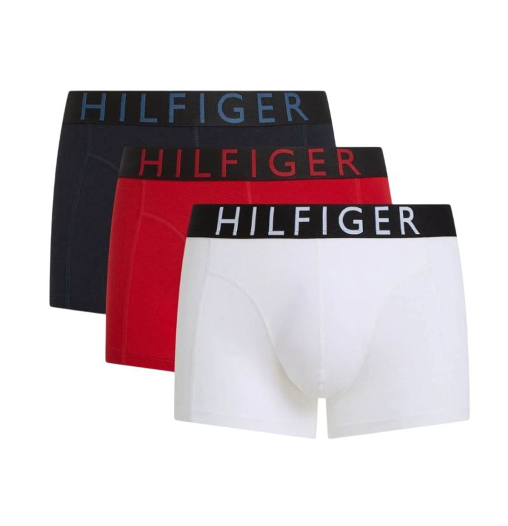 Мужские спортивные боксеры Tommy Hilfiger Cotton 3P — medium red/tommy white/desert sky