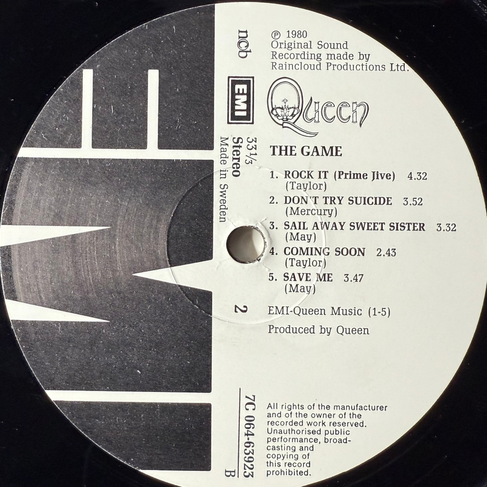 Queen - The Game (Швеция 1980 г.)