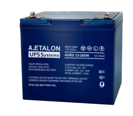 Аккумулятор A.ETALON AHRX 12-260W | 55 Ач | 12В AGM