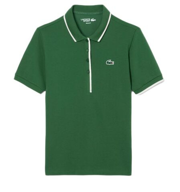 Женское поло Lacoste Regular Fit Tennis Heat Regulating - green/white
