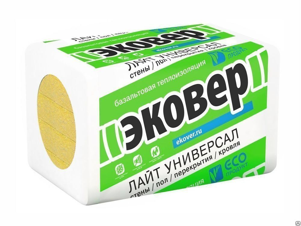Утеплитель ЭКОВЕР Лайт 35 мин. Базальт плита(1000*600*100мм) 6шт. Базальт