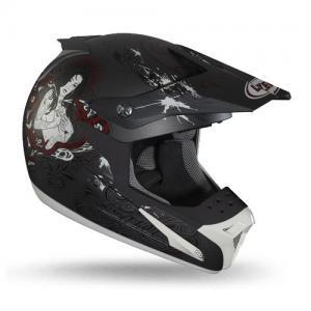 Велошлем для BMX LAZER, модель SMX Lola (Full Face), цв.серый/красный матовый, p.L