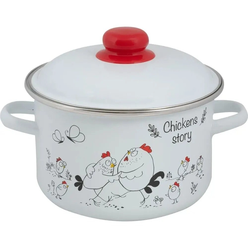 Кастрюля эмал цил Chickens’stories 3,0л ТМ FOOD ATELIER
