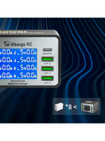 Зарядная станция Mechanic iCharge 8C (USB 2.0 * 6 / USB QC3.0 * 1 / PD * 1)