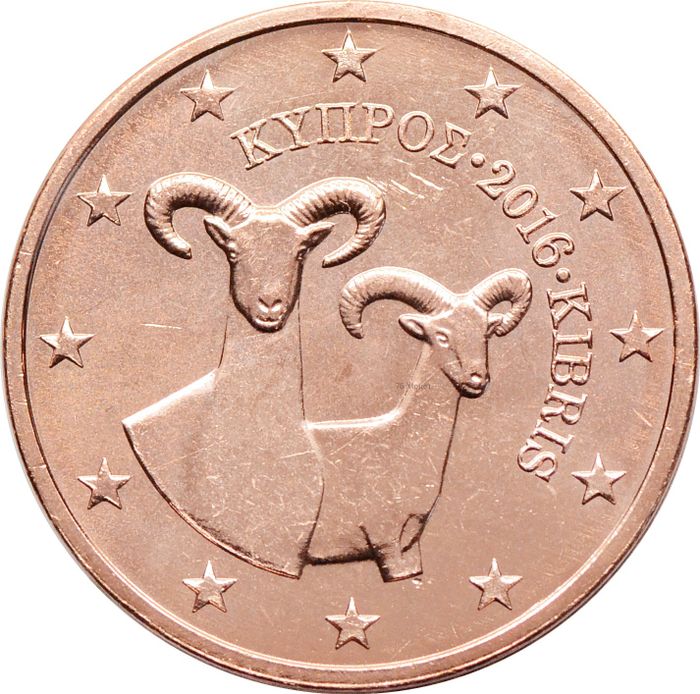 2 евроцента 2016 Кипр (2 euro cent)