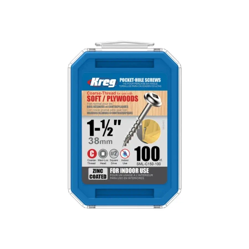 Шурупы с крупным шагом 1-1/2"-100 шт Kreg SML-C150-100-INT