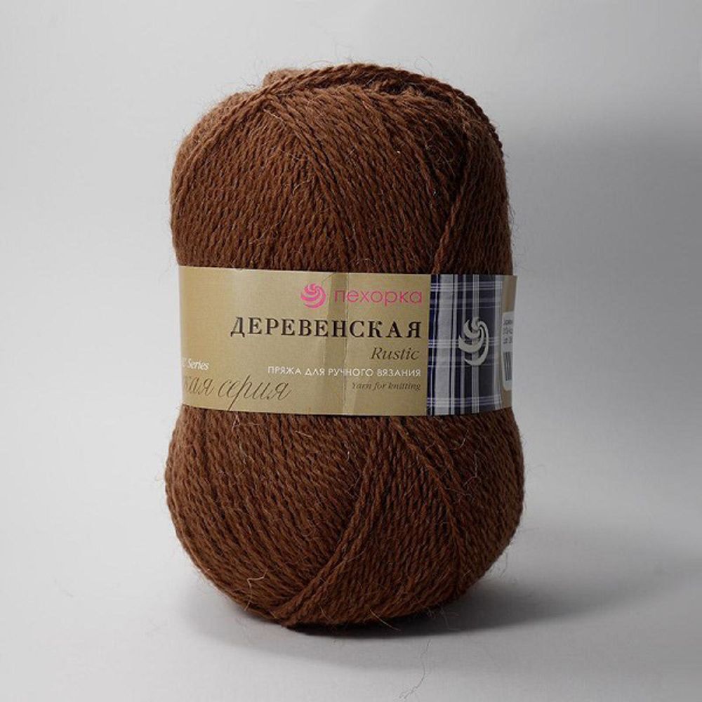 Пряжа Пехорка Деревенская / уп.10 мот. по 100 г, 250 м, цв.513 кора Пряжа Пехорка Деревенская / уп.10 мот. по 100 г, 250 м, цв.513 кора