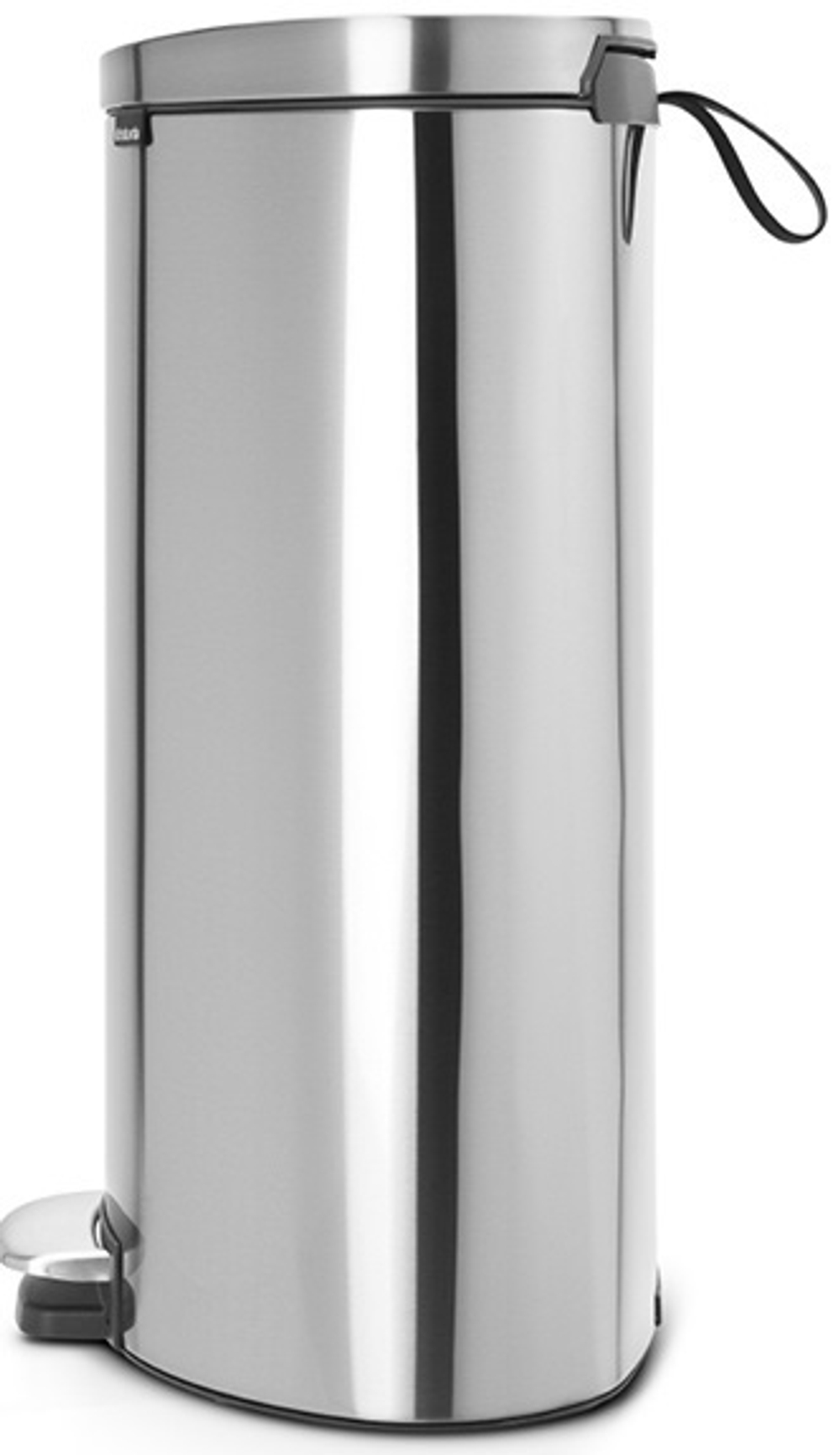 Ведро Brabantia FlatBack 40л матовое стальное сбоку