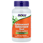 NOW Foods, эхинацея и корень желтокорня, 100 растительных капсул