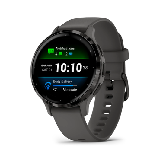 Умные часы Garmin Venu 3S 41 мм Безель из сланцевой нержавеющей стали, корпус серого цвета и силиконовый ремешок
