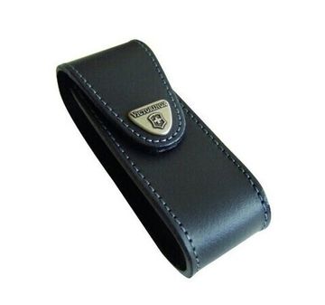 Чехол Victorinox (кожа) на ремень Мод. #4.0524.31 с вращающейся клипсой (черный)(122 мм)