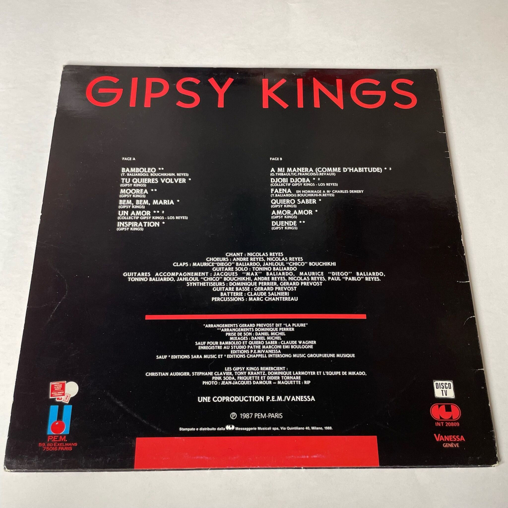 Винтажная виниловая пластинка LP Gipsy Kings Bamboleo Бамбалейло (Италия 1987)