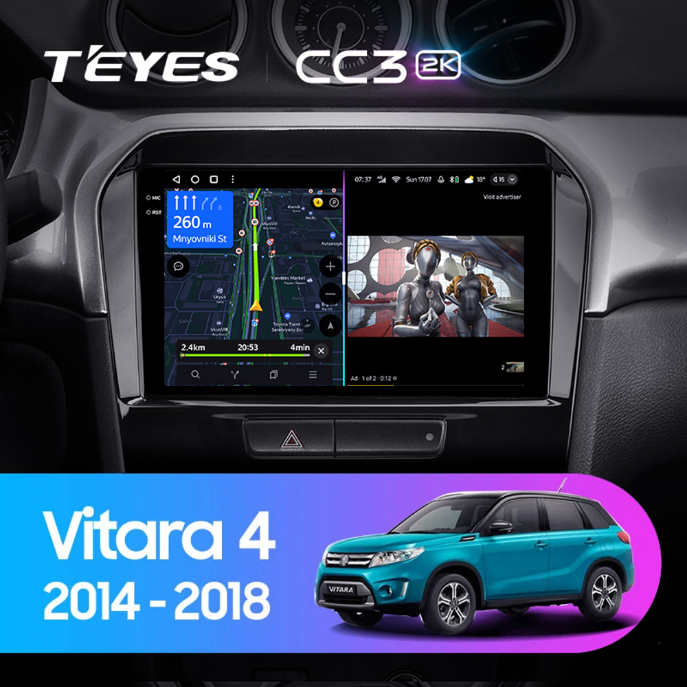Teyes CC3 2K 9"для Suzuki Vitara 2014-2018