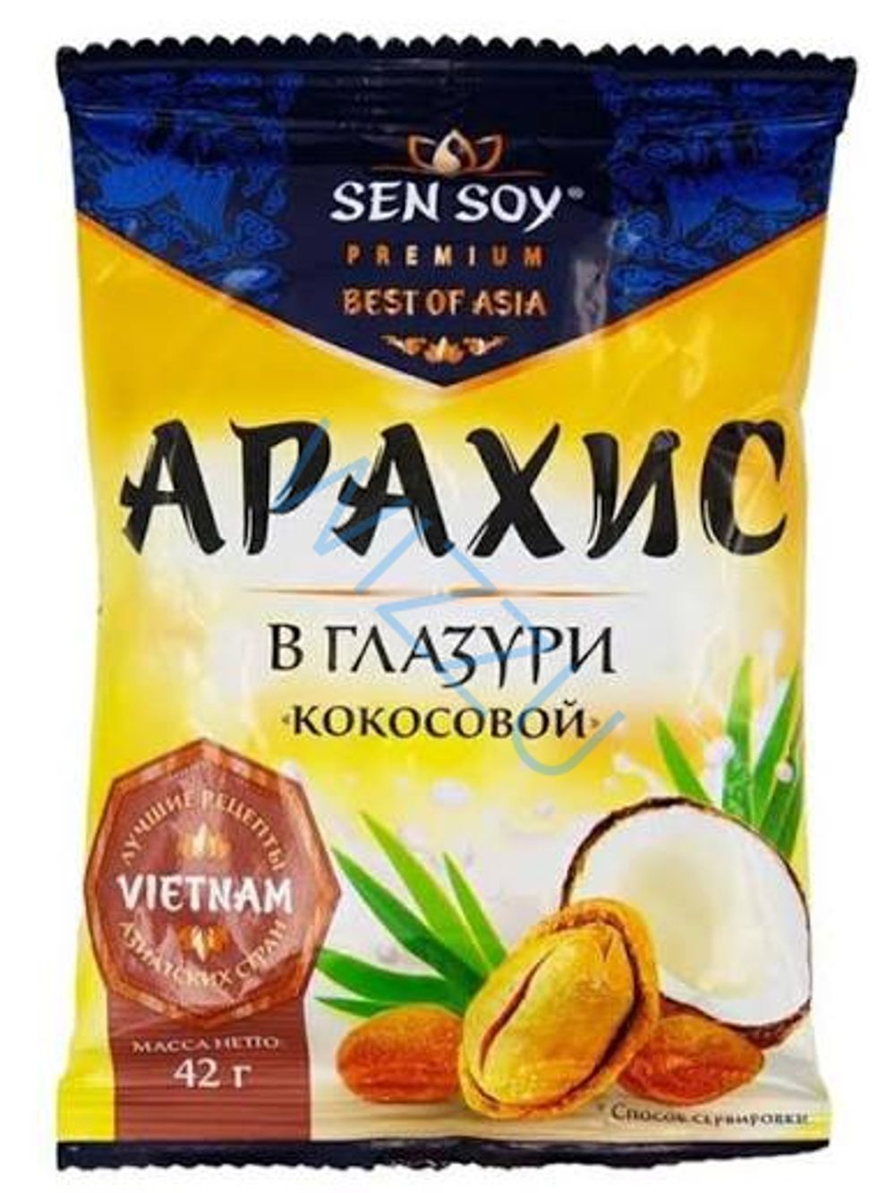 Премиум Арахис жареный в глазури со вкусом кокоса Sen Soy 42гр