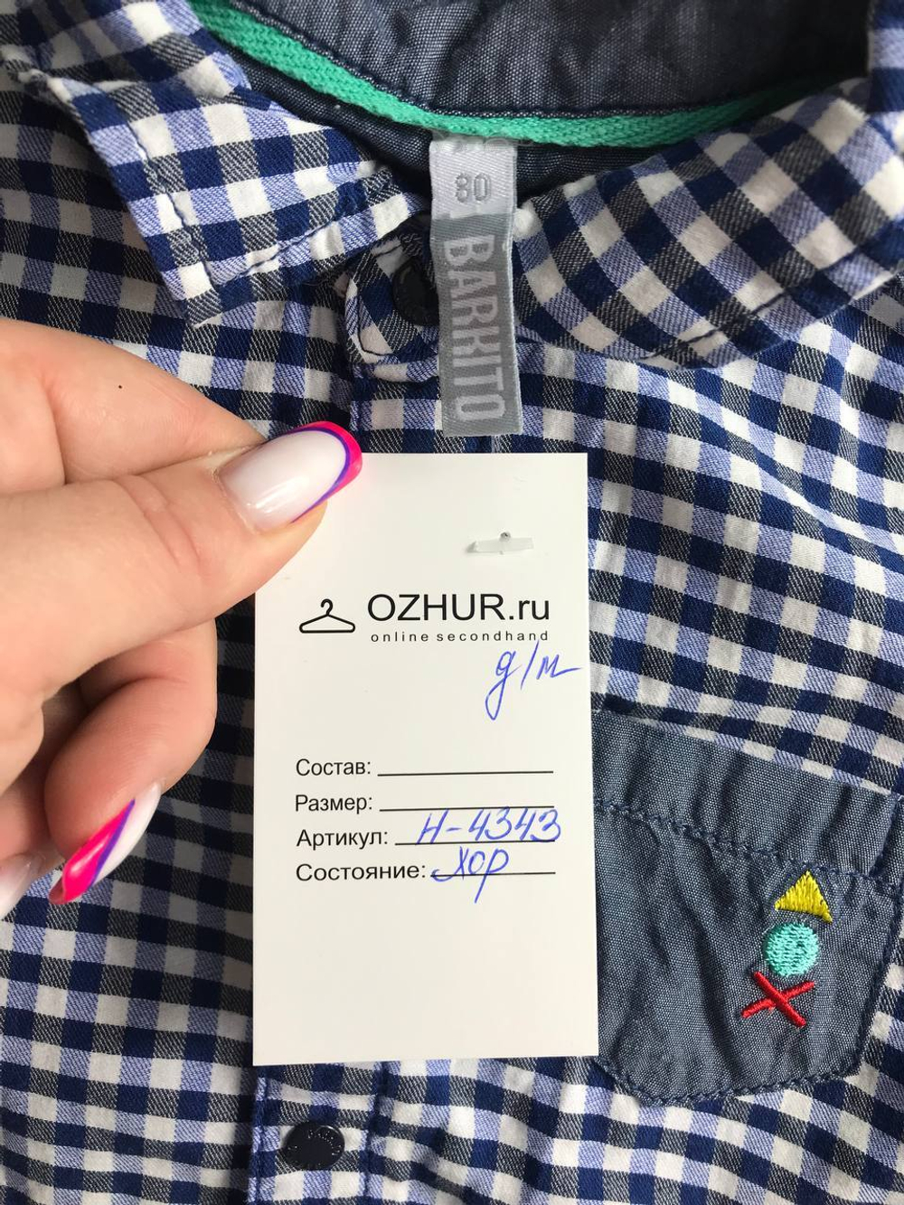 Рубашка Barkito в клетку, на 1 год