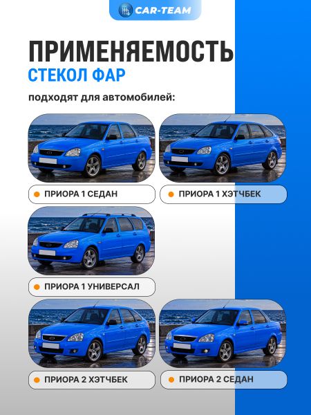 Стекла (поликарбонат) на фары на Лада Приора (лев., прав.) (21700-3711070-15/21700-3711071-15)