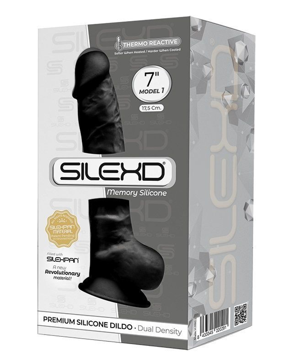 Черный фаллоимитатор SILEXD Model 1 7’’ - 17,5 см. (Цвет: черный)