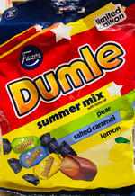 Конфеты шоколадные Fazer Dumle Summer mix ассорти (груша, соленая кармель, лимон),180 г