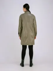 Плащ женский кожаный длинный Турция